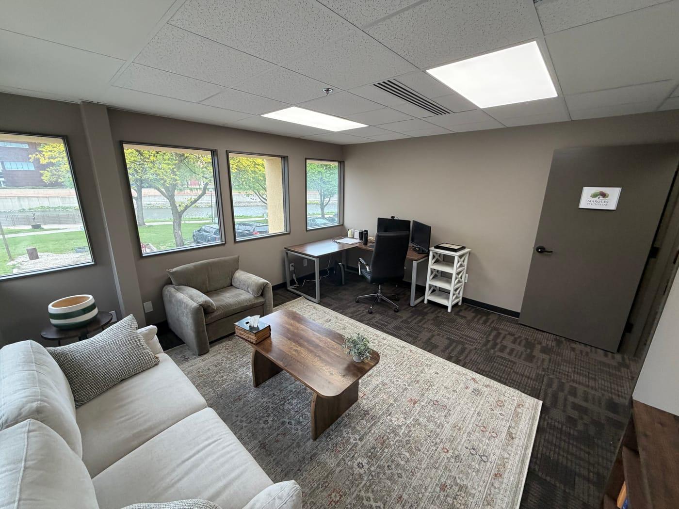 A private office at The Hub on 3rd